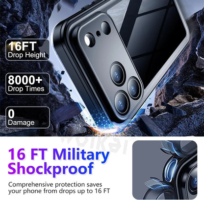 Case For iPhone 17 Pro Max 17 Air 16 Pro Max 15 14 Waterproof Drop Proof IP68 Full Body Protection Heavy Duty Protective Covers