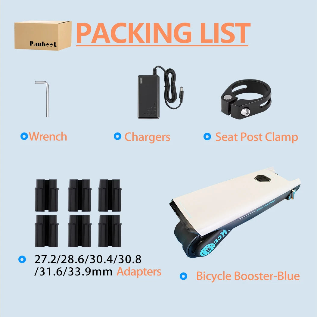 Electric Bike Conversion Kit 31 Miles Range Pedal Assist for Road Bike 18V10AH Chargeable Battery 15.5Mph Tool-Free Installatio