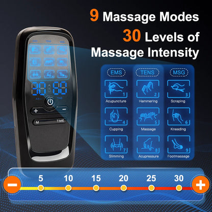 Electric 9 Modes Digital Therapy Muscle Stimulator Physiotherapy Microcurrent Tens electrostimulator EMS Pulse Body Massager