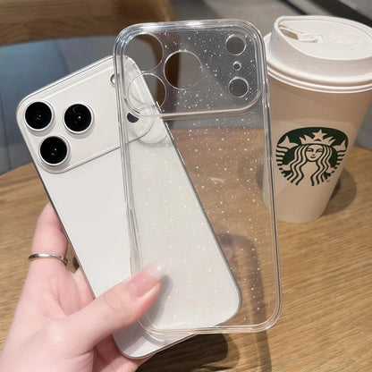 Case for iPhone 17 Pro Max 17Air Case Cute Clear Glitter With Design Girly Shockproof Protective Cover Slim TPU Back Cover Funda