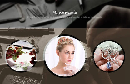 European-Style Bridal Jewelry Set Baroque Crystal Pendant Grand Necklace and Earrings Set Banquet Fashion Jewelry for Women