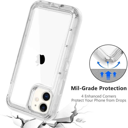 3 IN1 For iPhone 17 16E 15 14 16 PLUS 11 17 Pro MAX MINI 17 Air Phone Case Heavy Duty Hybrid Rugged Shockproof Armor Hard Cover