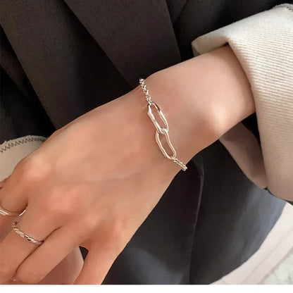 New Fashion Women's 925 Sterling Silver Bracelets Bracelets for Simple and Sweet Jewelry Trendy Wholesale