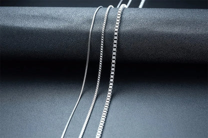 1/2/3MM Thin Chain Necklace for Men Women,Stainless Steel Square Box Chain Link Collars,Male Unisex Jewelry Gift