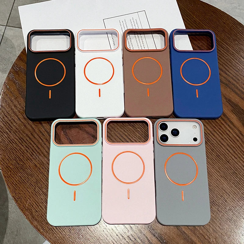 For Magsafe Magnetic Wireless Charging Luxury Solid Color Matte TPU Bumper Phone Case For iPhone 17 Pro Max/17/17 Pro Air Cover