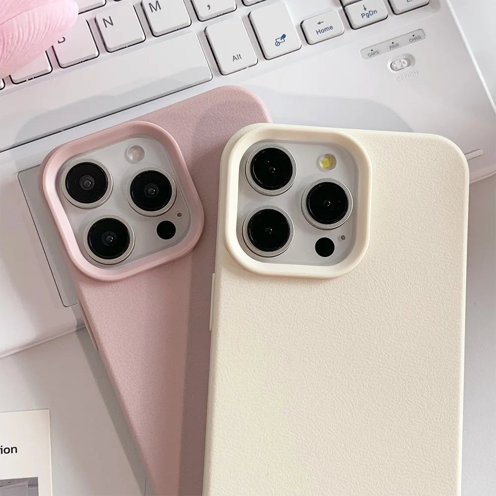 Leather Phone Case For iPhone 17 Pro Max 16 13 11 15 14 Plus 12 17 Air 17Promax 16promax Shockproof Soft TPU Funda Cover Coque