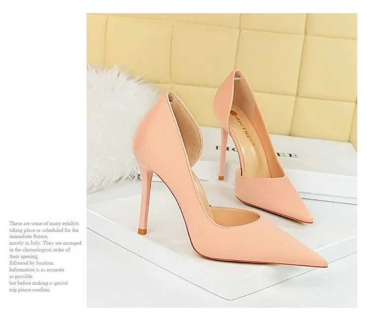 626-1 Fashionable Simple Slim Fit Ultra High Heel Shallow Pocket Single Shoe Women High Heel Korean Style
