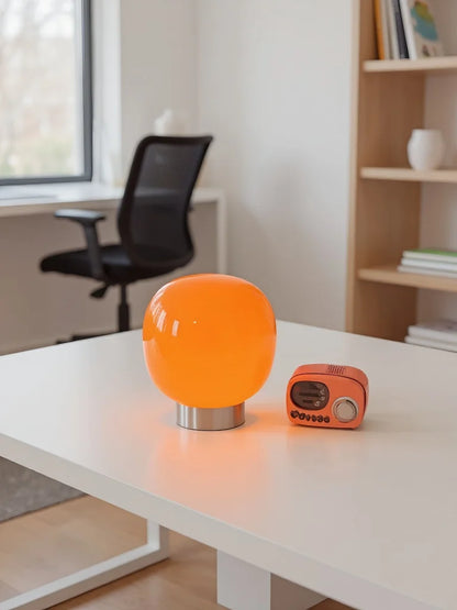  Macaron Glass Table Lamp for Hotel Bedroom Bedside Living Room Trichromatic Dimming Decoration Modern Minimalist Desk Lights