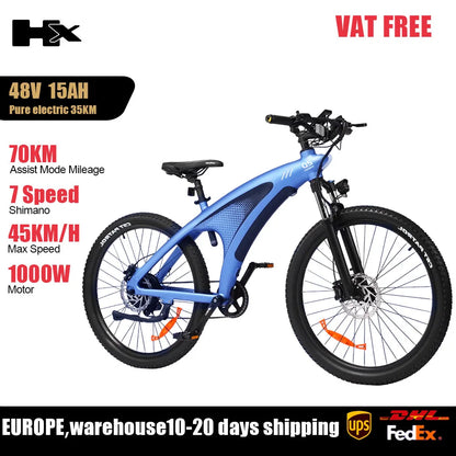 HX Q5 2000W Ebike Adult Electric Mountain Bicycle 27.5*2.25 Inch Electric Bike 57km/h Removable Battery Moped E Bikes Road Bike
