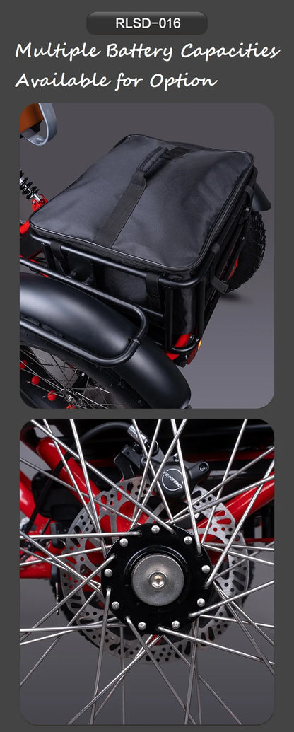 Folding Electric Trike 20'' Fat Tire For Adults 350W Ebike Motorized Electric Three Wheels Bicycle Basket Electric Tricycle