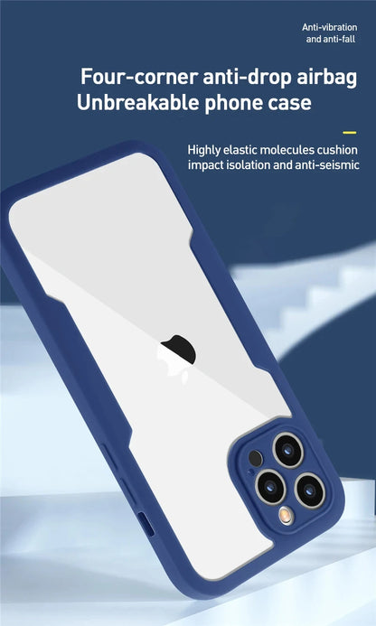 360 Full Cover Case For iPhone 17 Pro Max 16Plus 16E Funda For iPhone 16 15 Pro 17Air 15Plus Screen Protection Phone Cover