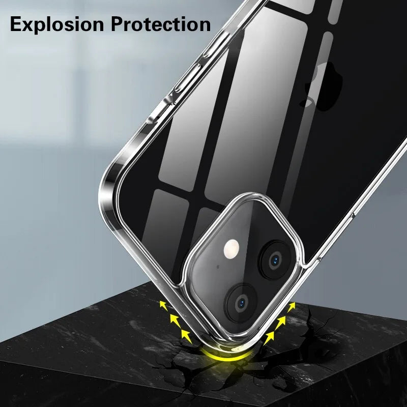 Luxury Ultra Thin Transparent Case for iPhone 17 16 15 11 12 13 14 Pro Max X XR 7 8 Plus Soft TPU Silicone Back Cover Clear Case