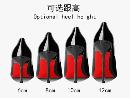 Shoes For Woman 2026 Trend Luxury Red Bottoms High Heels Pointed Toe Stiletto Pumps 12 cm Comfortable Party Dress Wedding Shoes