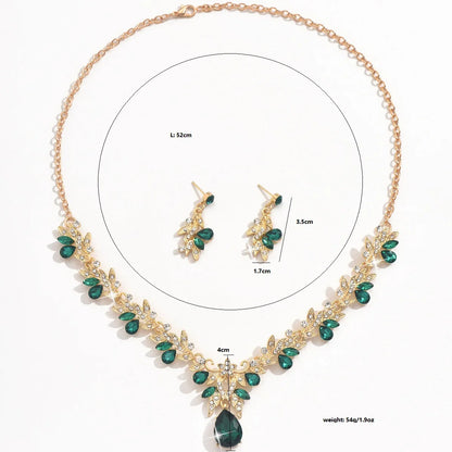 2025 Fashion Jewelry Set for Bridal Necklace Earrings Set Women Crystal Engagement Wedding Banquet Dress Accessories