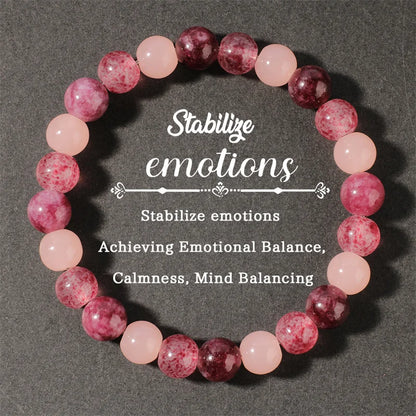 Cute autumn and winter jewellery pink garnet pink quartz strawberry quartz braclet for girlfriend gifts natural stone bracelets