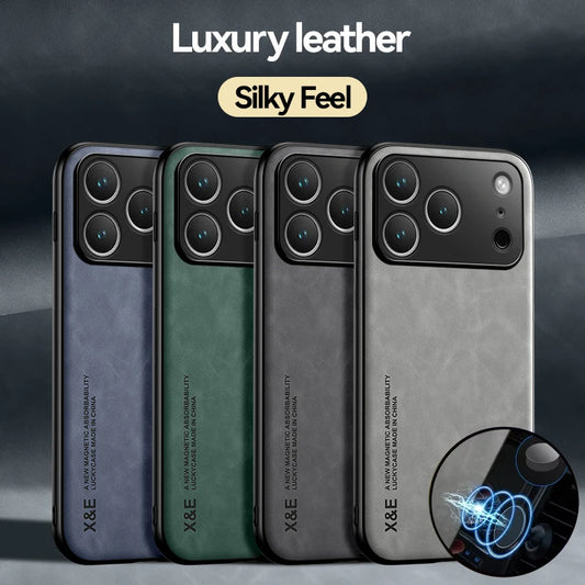 Fashion Leather Funda for iPhone 17 Pro Max 17 Air Case Ultra Thin Car Magnetic Protection Phone Cover Capa