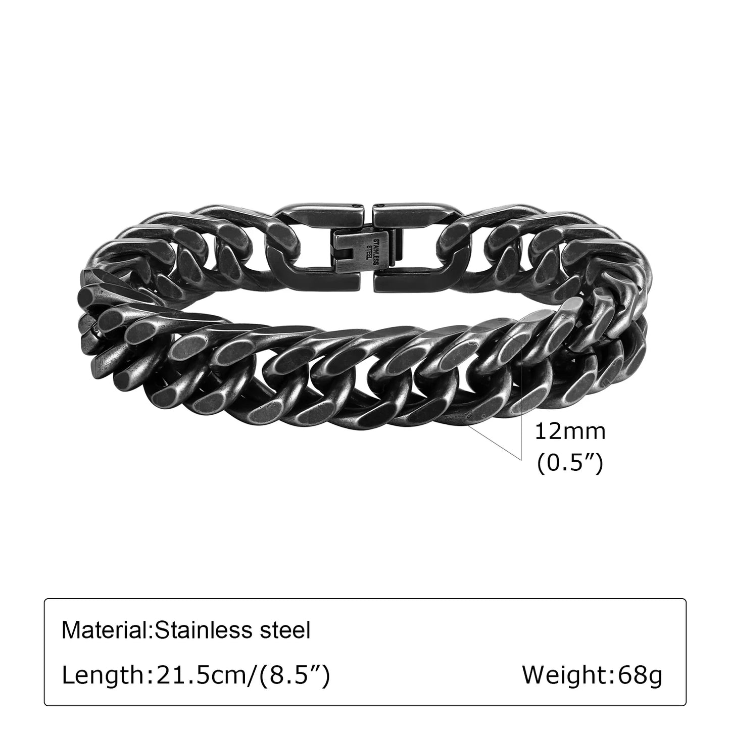 Vintage Chain Bracelets for Men Boys,Byzantine Stainless Steel Braided Link Wristband,Retro Jewelry Birthday Father Gifts