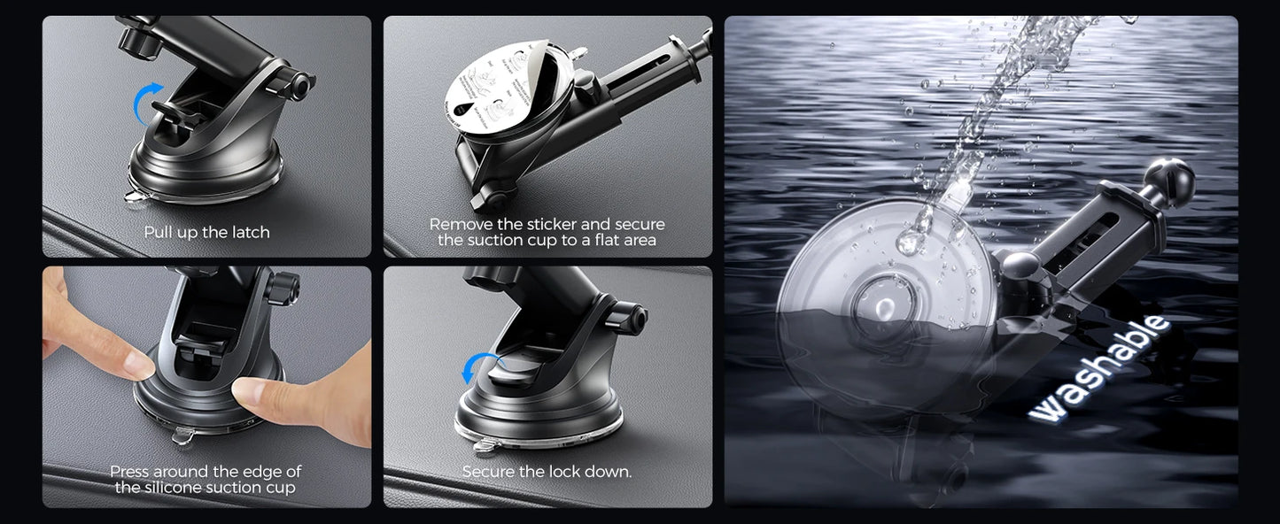 Wireless Car Charger, 2025 Upgrade 15W Fast Charging Auto Clamping Car Phone Holder Charger, Phone Holders for car Mount