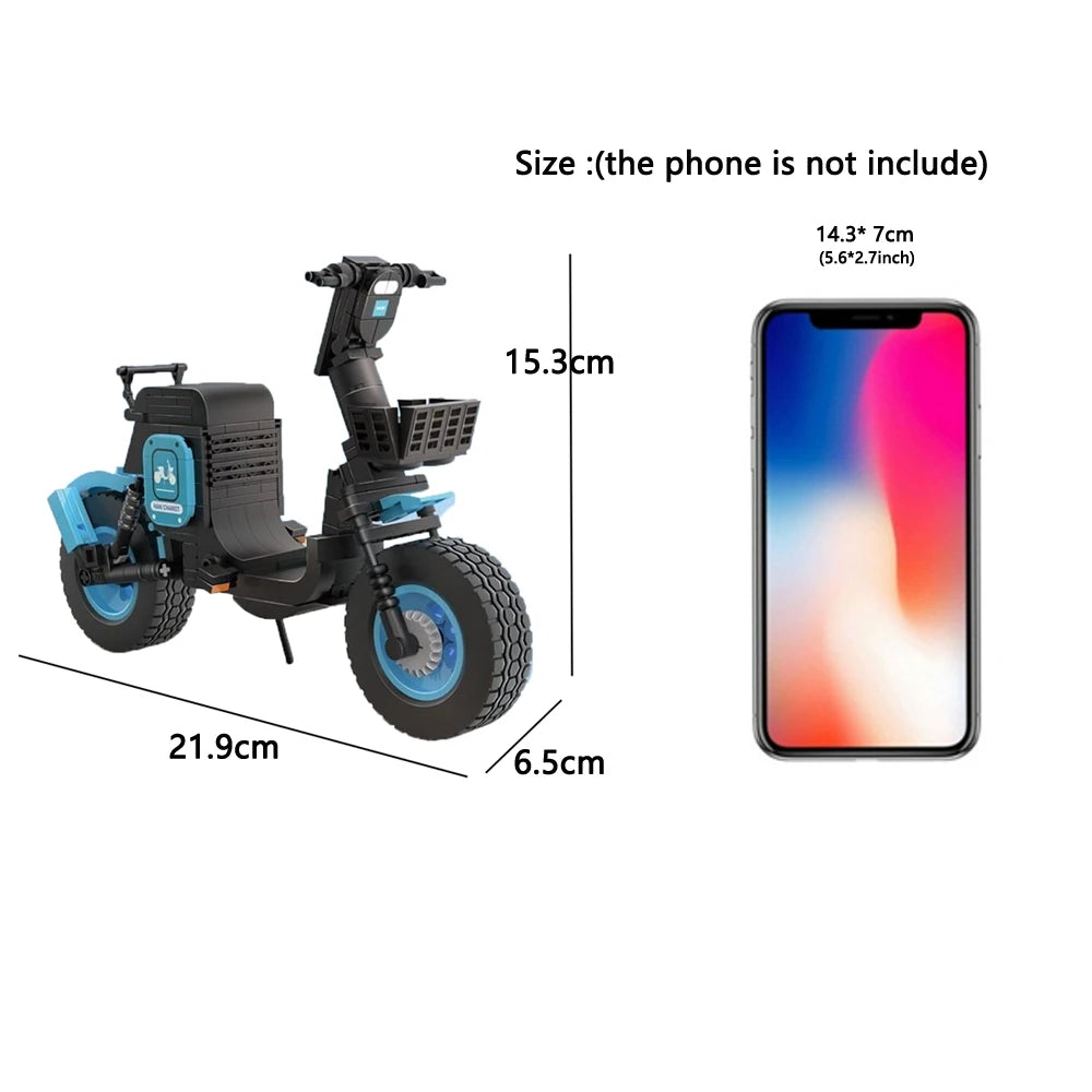KNEW BUILT Electric Bicycle Scooter Model Mini Building Blocks Adorable & Educational Construction Toys