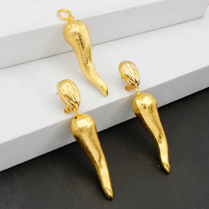 Brazilian Jewelry Set For Women Chili Earrings Pendant Dubai Nigerian African 24k Gold Plated Wedding Jewellery Bridal Sets
