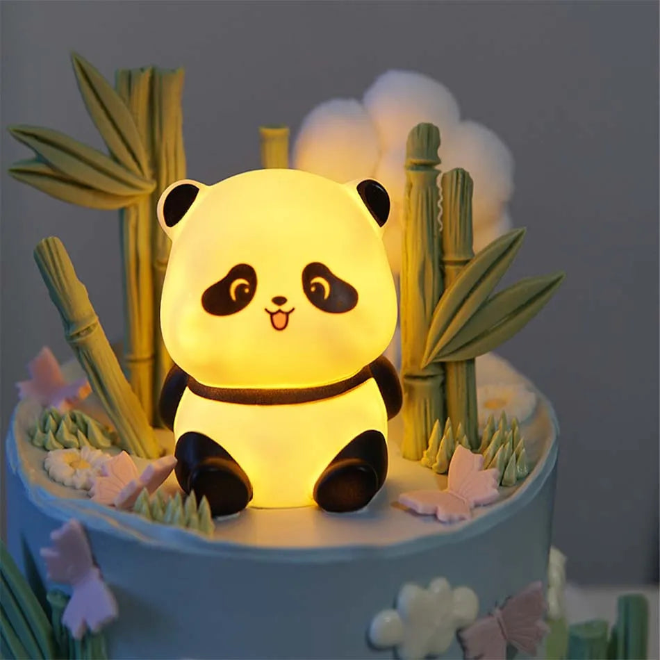 New Panda LED Night Light Living Room Cute Panda Plastic Lamp Bedside Decor Creative Kids Night Light Birthday Gift Decoration