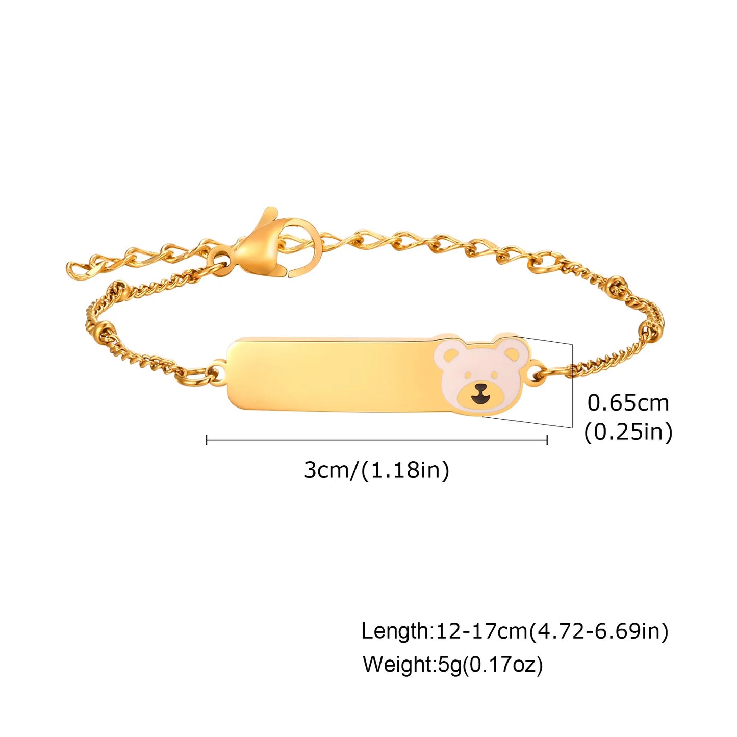 Vnox Personalized Baby Names Bracelets,Custom Baptism Gift, Anti Allergy Stainless Steel Chain Bracelets, Gifts to Newborns