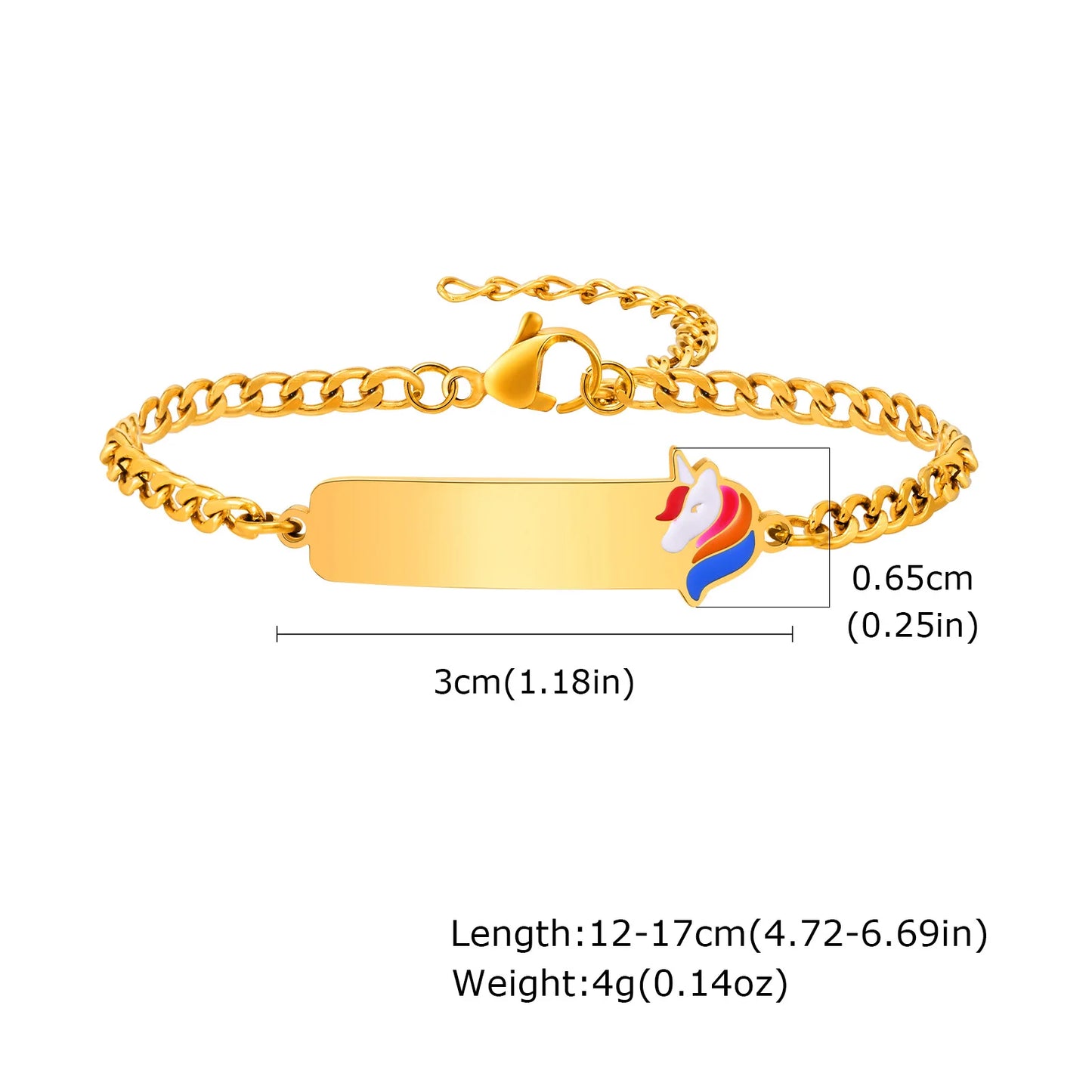 Vnox Personalized Baby Names Bracelets,Custom Baptism Gift, Anti Allergy Stainless Steel Chain Bracelets, Gifts to Newborns