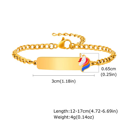 Vnox Personalized Baby Names Bracelets,Custom Baptism Gift, Anti Allergy Stainless Steel Chain Bracelets, Gifts to Newborns