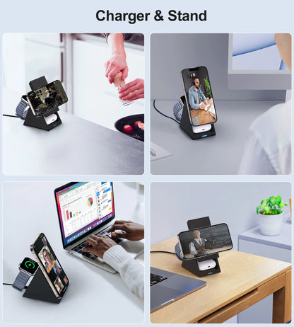 15W Wireless Fast Charging Stand Three-in-One Charger for Phone Watch And Earphones Popular Wireless Charging Base