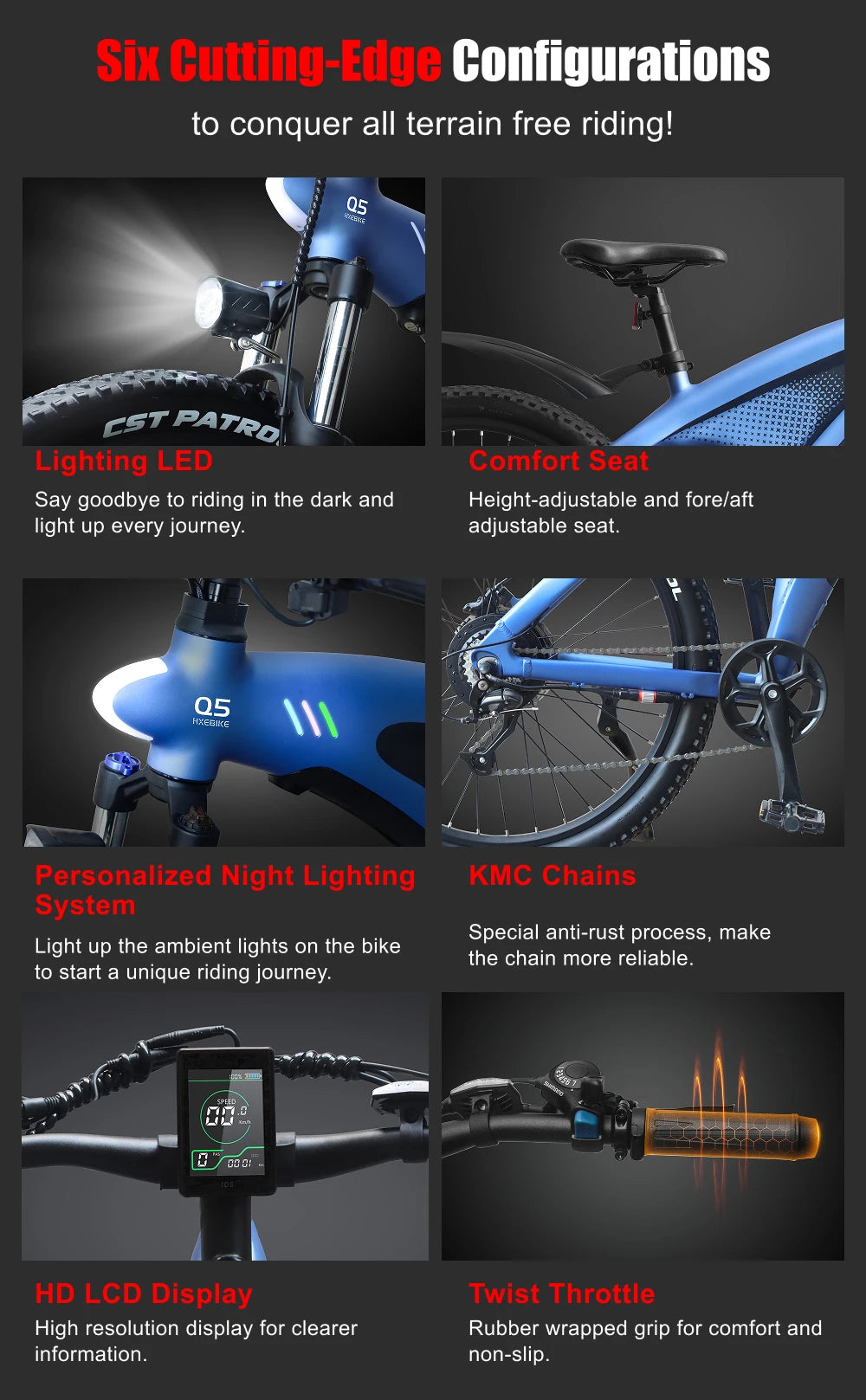 HX Q5 2000W Ebike Adult Electric Mountain Bicycle 27.5*2.25 Inch Electric Bike 57km/h Removable Battery Moped E Bikes Road Bike