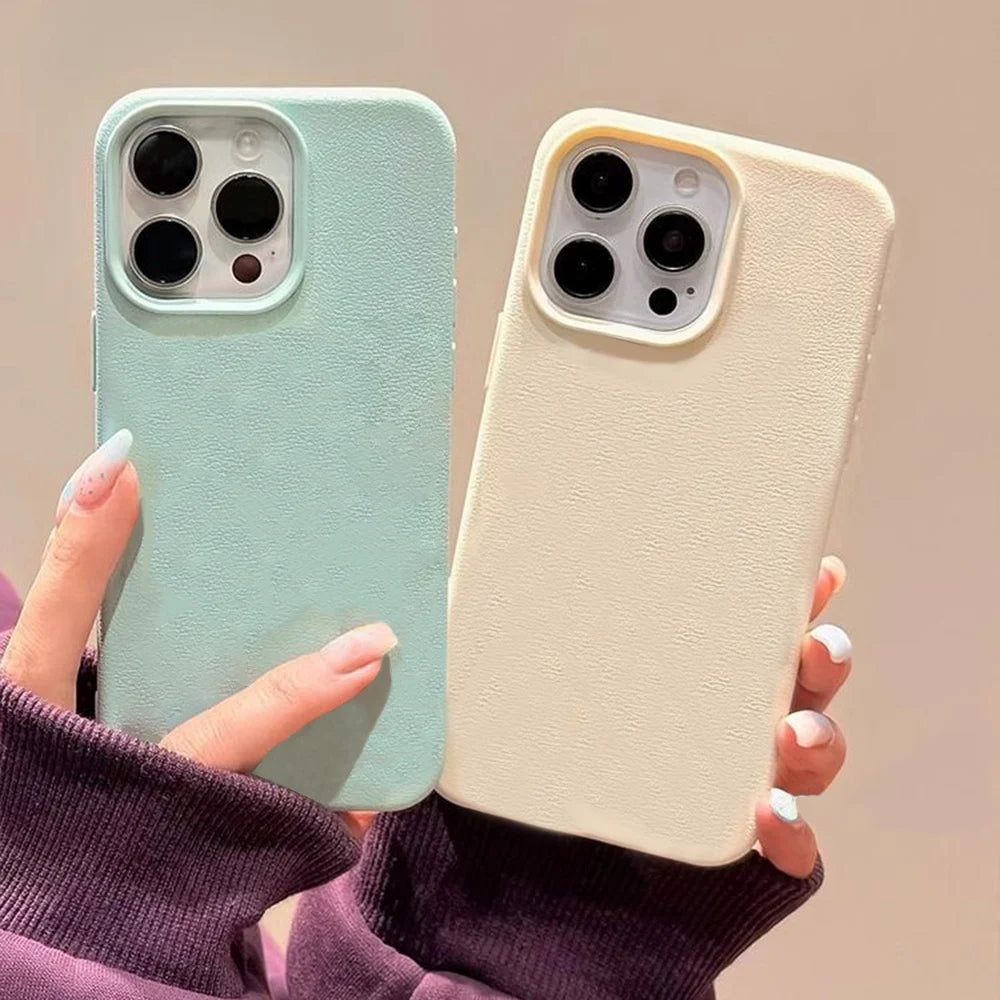 Leather TPU Phone Case For iPhone 17 Pro Max 16 13 11 15 14 Plus 12 17 Air 17Promax 16promax Shockproof Soft Funda Cover Coque