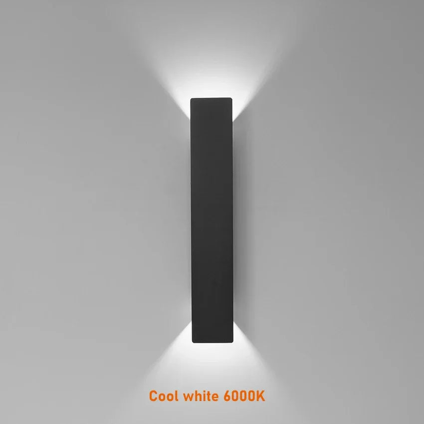 Outdoor Waterproof Wall Lamp Modern LED Lamp Black White Aluminum Up Lower Light Wall Lamps Waterproof IP65 110V 220V Fixtures