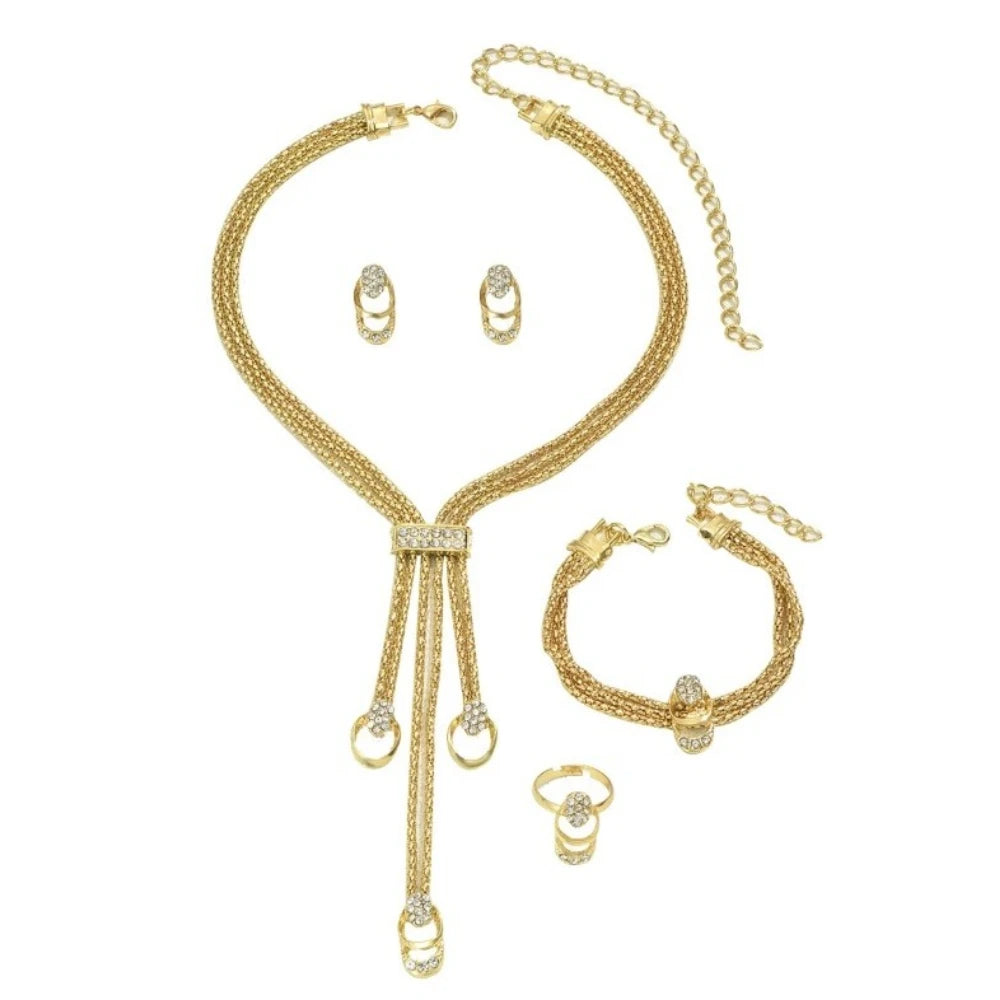 Geometric Jewelry Set Alloy Women's Fresh Sweet Necklace Charm Jewelrys