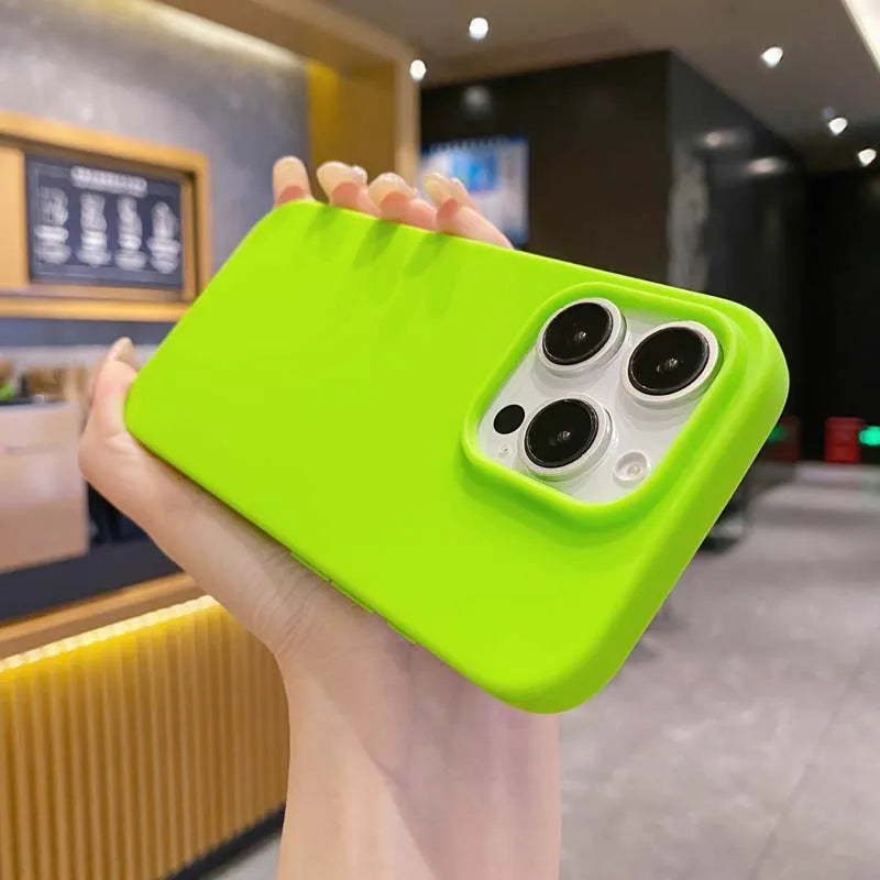 New Solid Color Phone Case for IPhone 16 15 14 13 12 11 Pro Max 16Pro Soft Silicone Shockproof Protective Accessories Cover