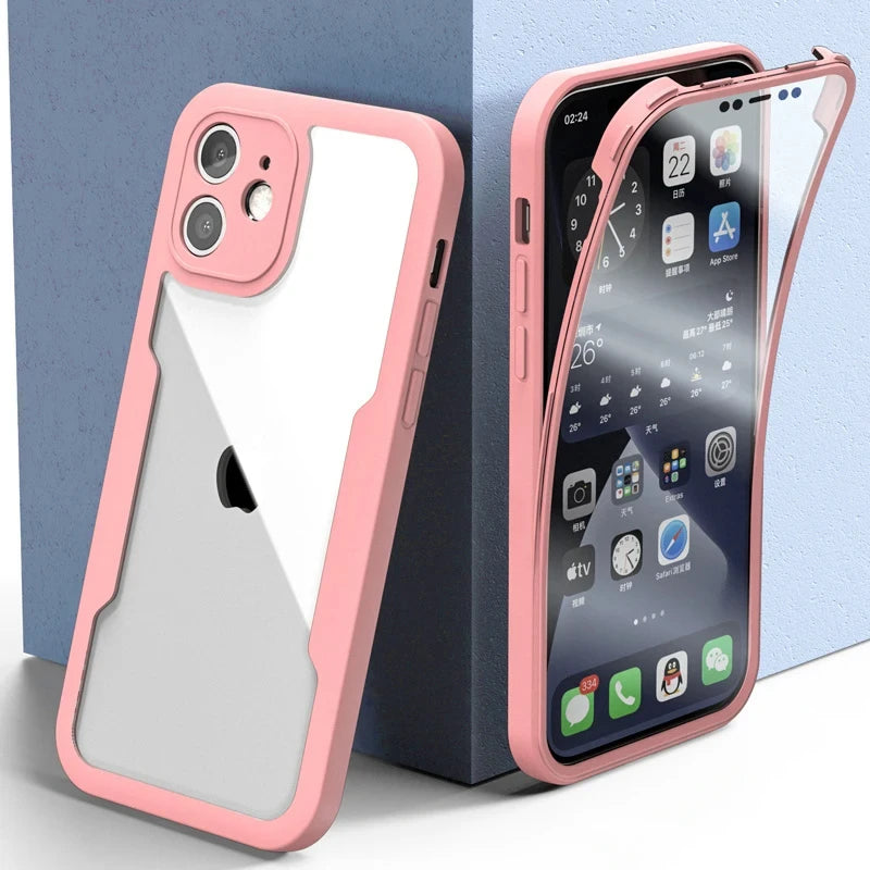360 Full Cover Case For iPhone 17 Pro Max 16Plus 16E Funda For iPhone 16 15 Pro 17Air 15Plus Screen Protection Phone Cover