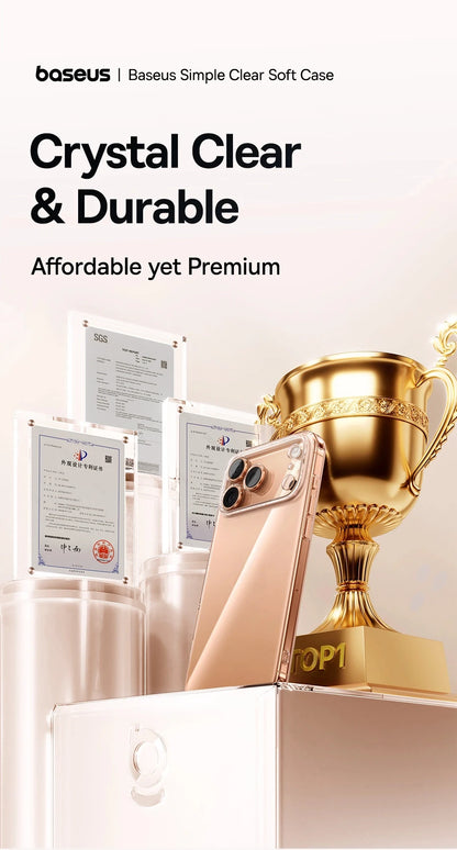 Baseus Clear TPU Case for iPhone 17 16 15 14 13 12 11 Pro Max Plus Air Soft Transparent Phone Cover Soft Thin Protective Case
