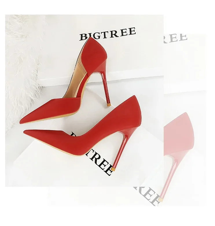 626-1 Fashionable Simple Slim Fit Ultra High Heel Shallow Pocket Single Shoe Women High Heel Korean Style