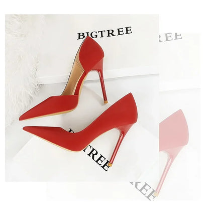 626-1 Fashionable Simple Slim Fit Ultra High Heel Shallow Pocket Single Shoe Women High Heel Korean Style