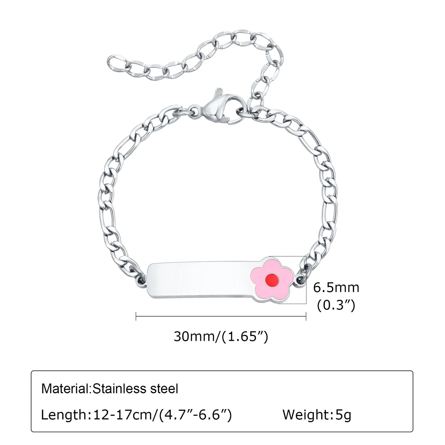 Vnox Personalized Baby Names Bracelets,Custom Baptism Gift, Anti Allergy Stainless Steel Chain Bracelets, Gifts to Newborns