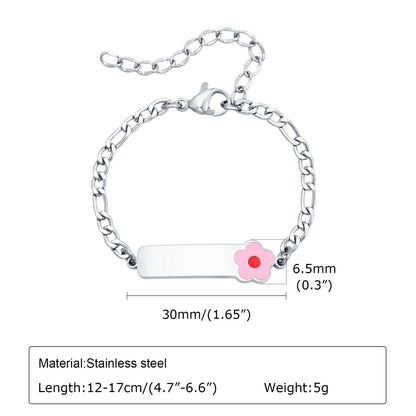 Vnox Personalized Baby Names Bracelets,Custom Baptism Gift, Anti Allergy Stainless Steel Chain Bracelets, Gifts to Newborns