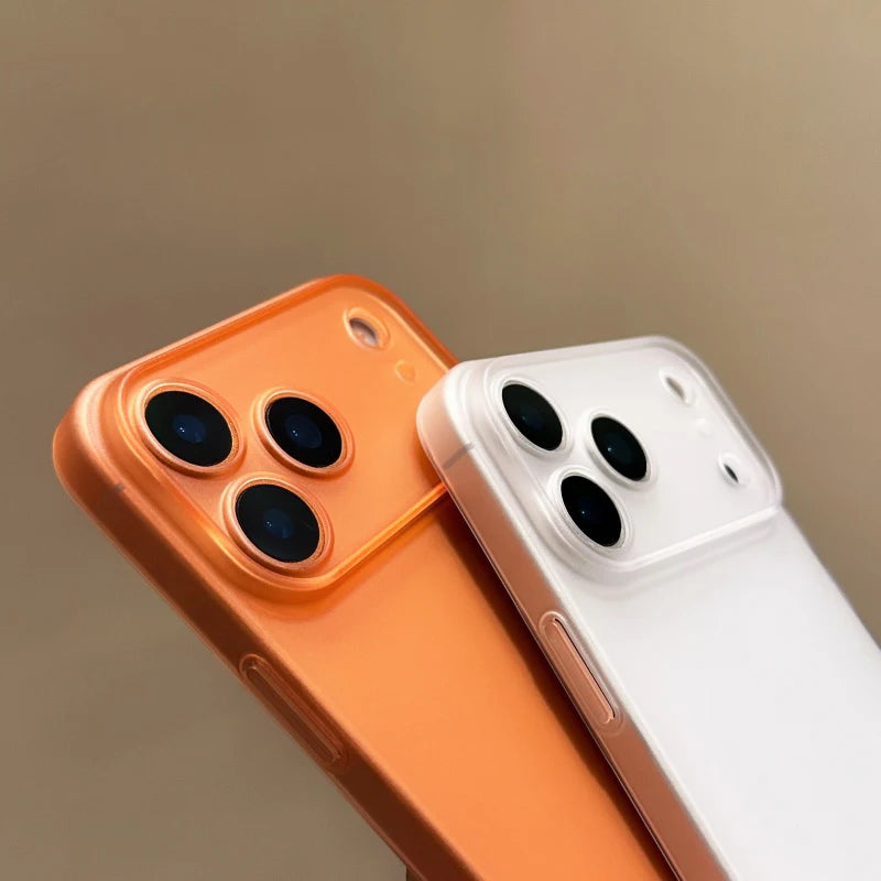 0.3mm Ultra Thin Case For iPhone 17 Pro Max 17Air Matte Transparent Back Cover Shell For iPhone17 Air 17Pro ProMax Slim Orange