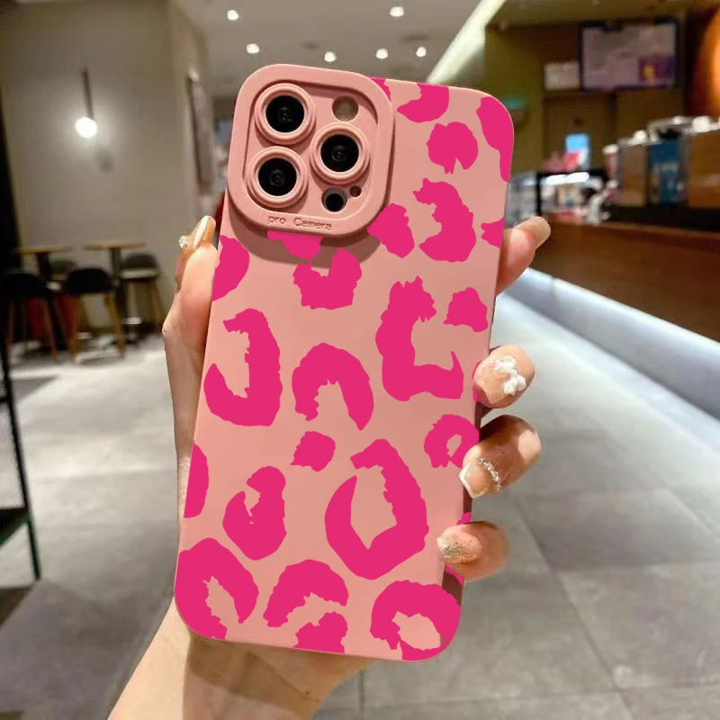 Leopard Design Camera Protective Phone Case for iPhone 16 Cases iPhone 17 Air 15 14 13 12 11 Pro Max 16E XS XR X 7 8 Plus Cover