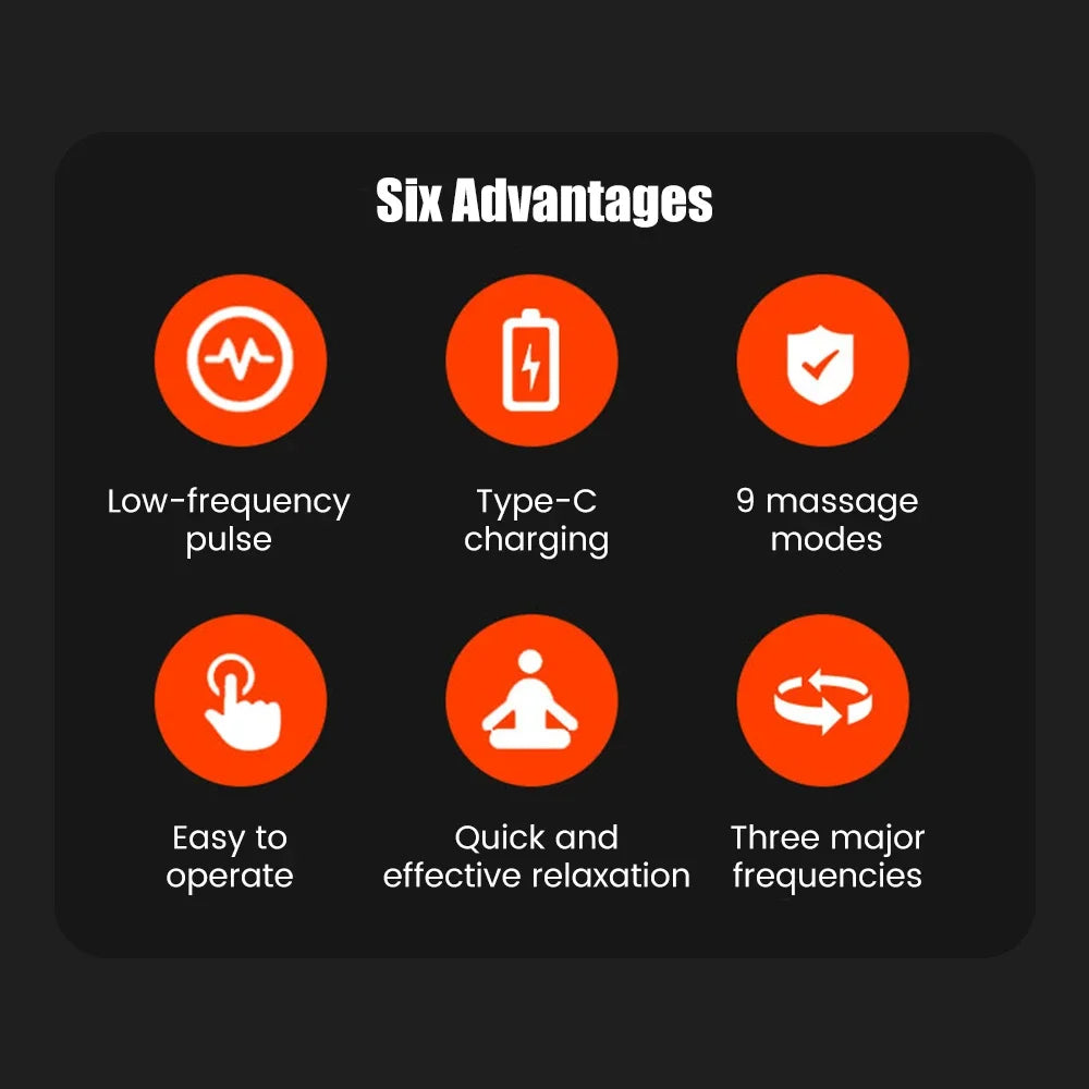 Electric 9 Modes Digital Therapy Muscle Stimulator Physiotherapy Microcurrent Tens electrostimulator EMS Pulse Body Massager