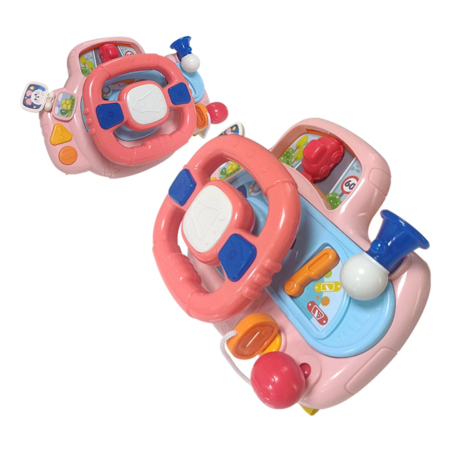 Baby Electric Steering Wheel for Car Seats and Stroller Simulate Driving Vocal Toys Educational Toys for 18M+ Toddlers Gifts