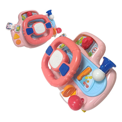 Baby Electric Steering Wheel for Car Seats and Stroller Simulate Driving Vocal Toys Educational Toys for 18M+ Toddlers Gifts