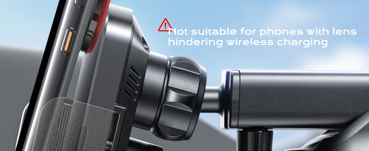 Wireless Car Charger, 2025 Upgrade 15W Fast Charging Auto Clamping Car Phone Holder Charger, Phone Holders for car Mount