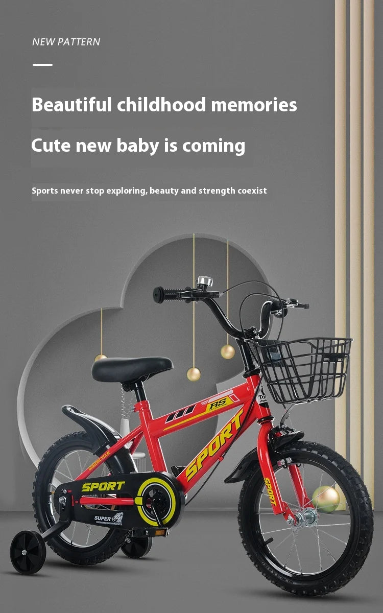 New children's bicycle models for boys and girls, suitable for ages 2-10 and 12-16 inch baby strollers.