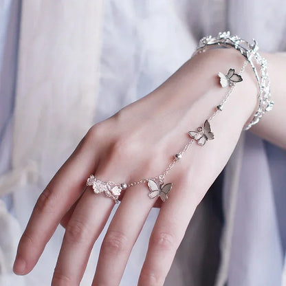 Bracelet Hand Accessories For Women Fashion Connected Finger Bracelet On Hand Female Ring Boho Jewelry Браслет Женский
