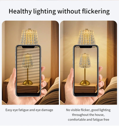 Table Lamp LED Touch Sensor  Dimmable Desktop Night Light Rechargeable Wireless Reading Lamp for Hotel Bar Bedroom Decor Light