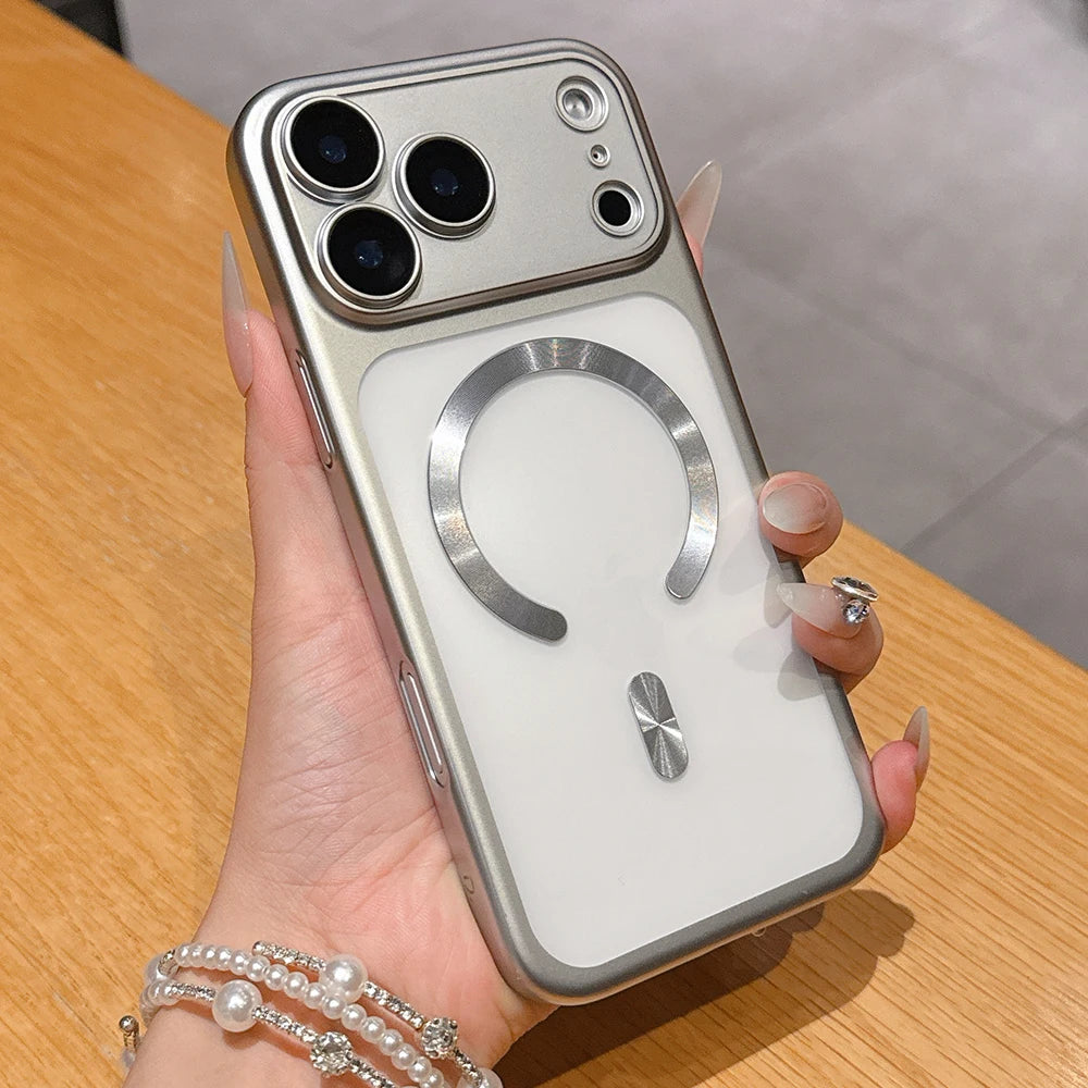 Luxury Matte Translucent Magnetic Case For iPhone 17 Pro Max 17Pro 17 Air For Magsafe Wireless Charging Camera Protector Cover